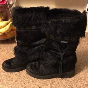 Tecnica women’s real fur boots black